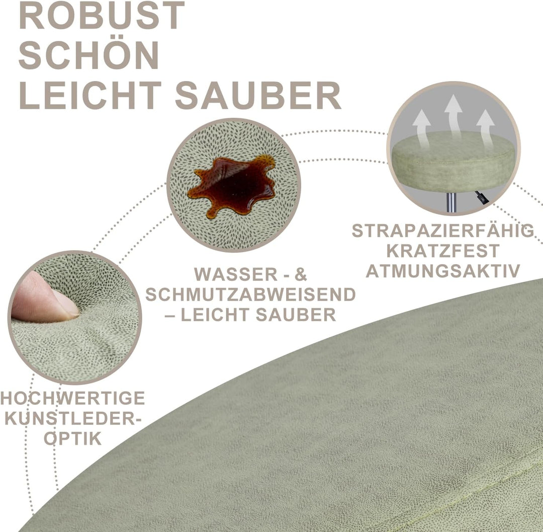 Zedelmaier Rollhocker höhenverstellbar, Bürohocker mit Gummirollen, 360° drehbar Hocker mit Rollen &
