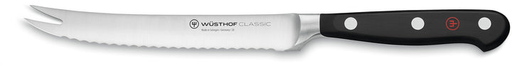 WÜSTHOF Classic Tomatenmesser 14 cm, Schwarz,silber 14 cm Tomatenmesser, 14 cm Tomatenmesser