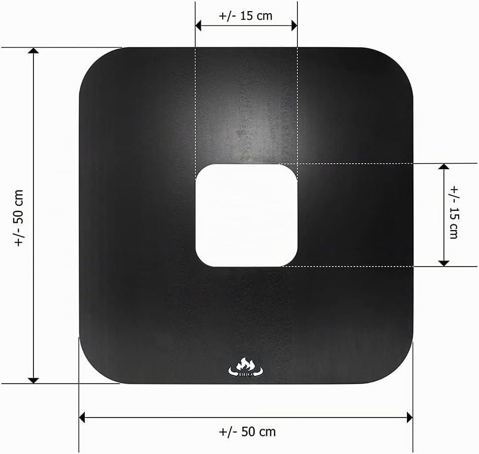teileplus24 BBQ50 Grillplatte | Grillring | Feuerplatte | BBQ-Platte | Plancha Grillplatte 50cm, Gri