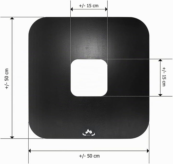 teileplus24 BBQ50 Grillplatte | Grillring | Feuerplatte | BBQ-Platte | Plancha Grillplatte 50cm, Gri