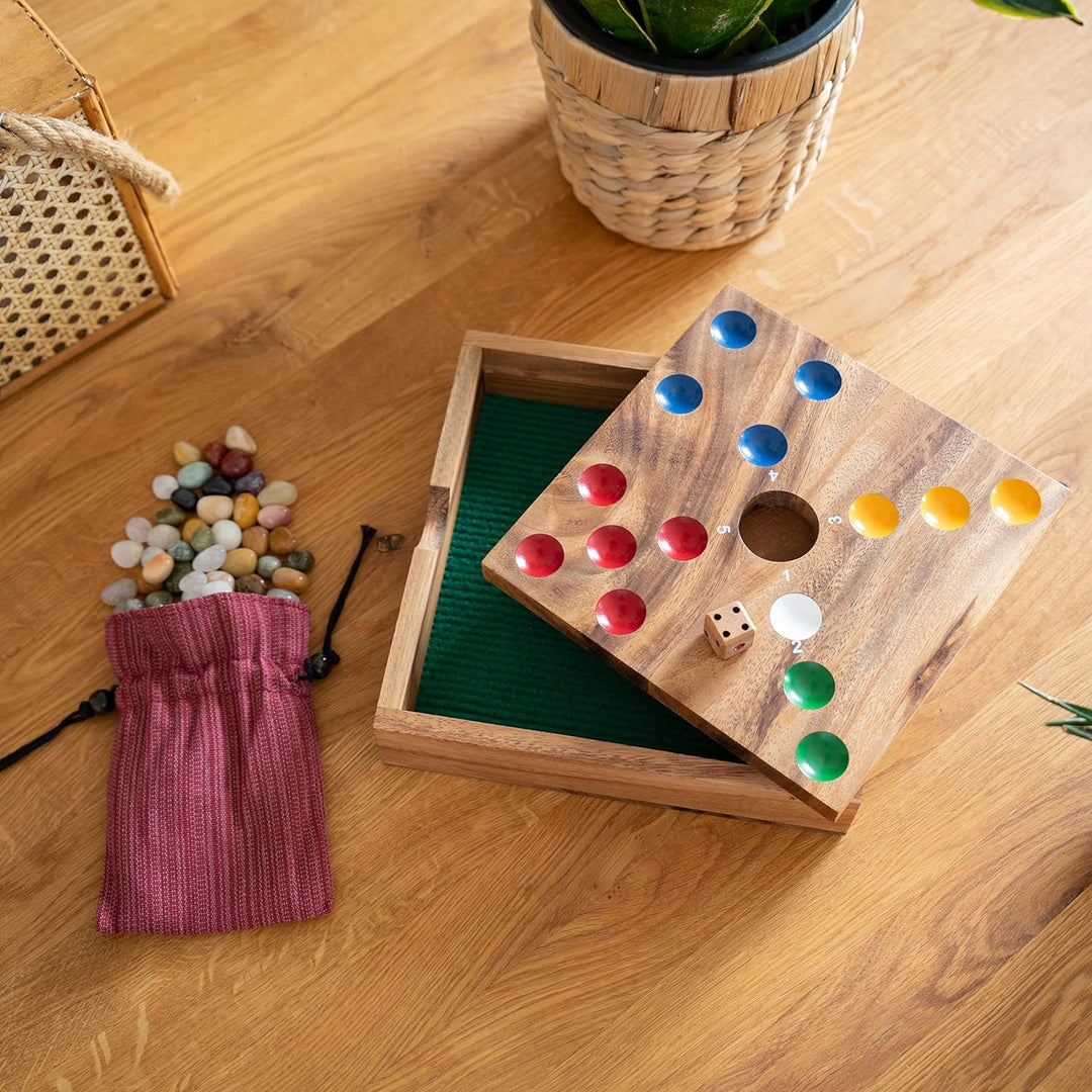 LOGOPLAY Big Hole - Würfelspiel - Gesellschaftsspiel - Brettspiel aus Holz mit Edelsteinen