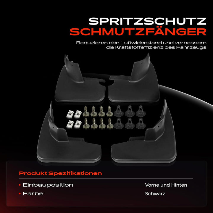 Frankberg 4X Spritzschutz Schmutzfänger Vorne Hinten Link Rechts Kompatibel mit M-Klasse W164 ML300