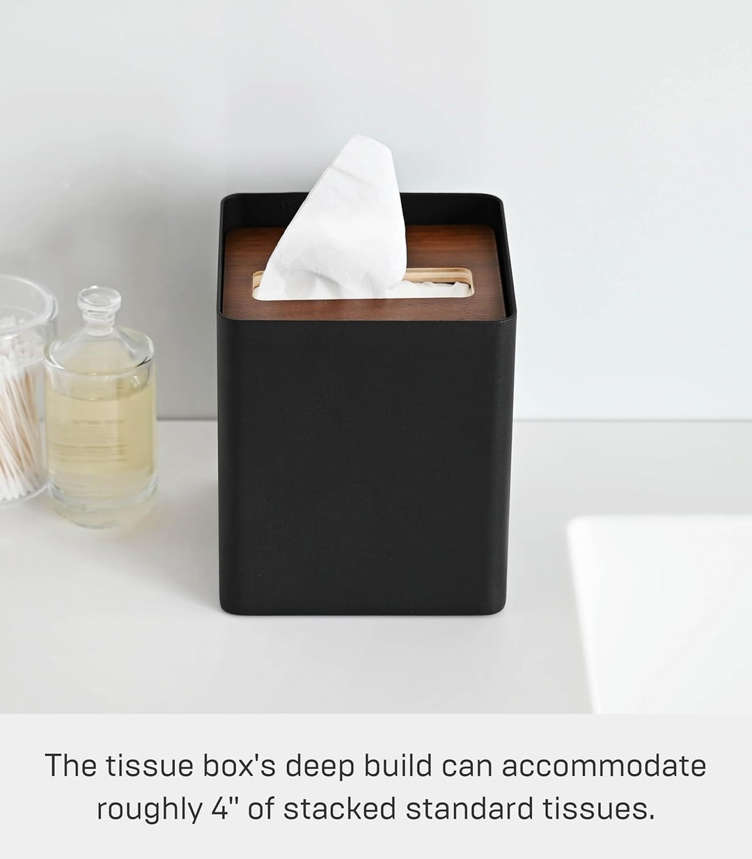 Yamazaki Box Cover Home | Stahl | Taschentuchbox, EinheitsgröÃŸe, Walnuss