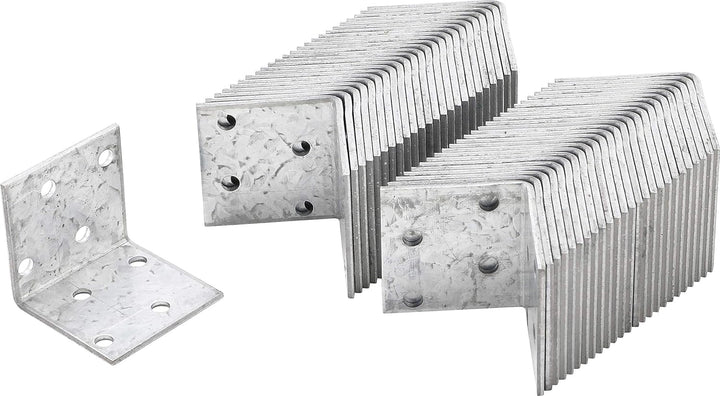BGS Diy 80934-50 | Winkelverbinder | 40 x 40 x 40 x 2 mm | 50 Stück | Verzinkt | Bohrungen zur Befes