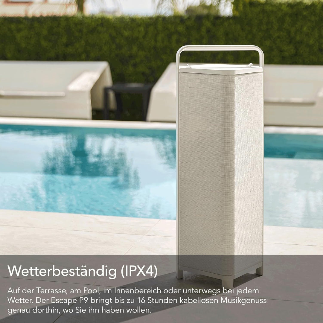 Escape P9 Outdoor Bluetooth Lautsprecher (IPX4 wetterfest, 100 Watt, 16h Akkulaufzeit, kabellos, tra