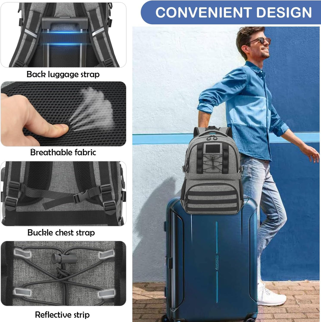Herren Arbeit Rucksack mit Kühlfach 17 Zoll Laptop Rucksack mit USB Ladeanschluss Lunchrucksack für