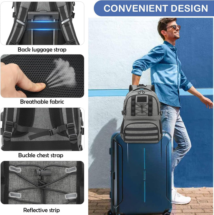 Herren Arbeit Rucksack mit Kühlfach 17 Zoll Laptop Rucksack mit USB Ladeanschluss Lunchrucksack für