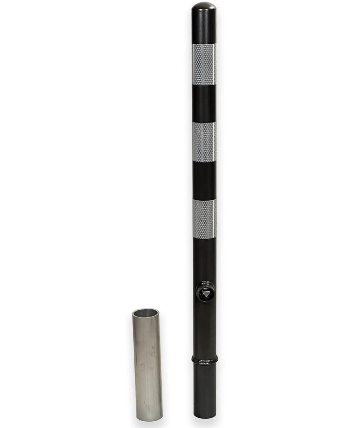 ES-Team UVAP80 Absperrpfosten Ø60mm x 1200 mm Stahl verzinkt, Herausnehmbar DIN 3223 Dreikant und ex