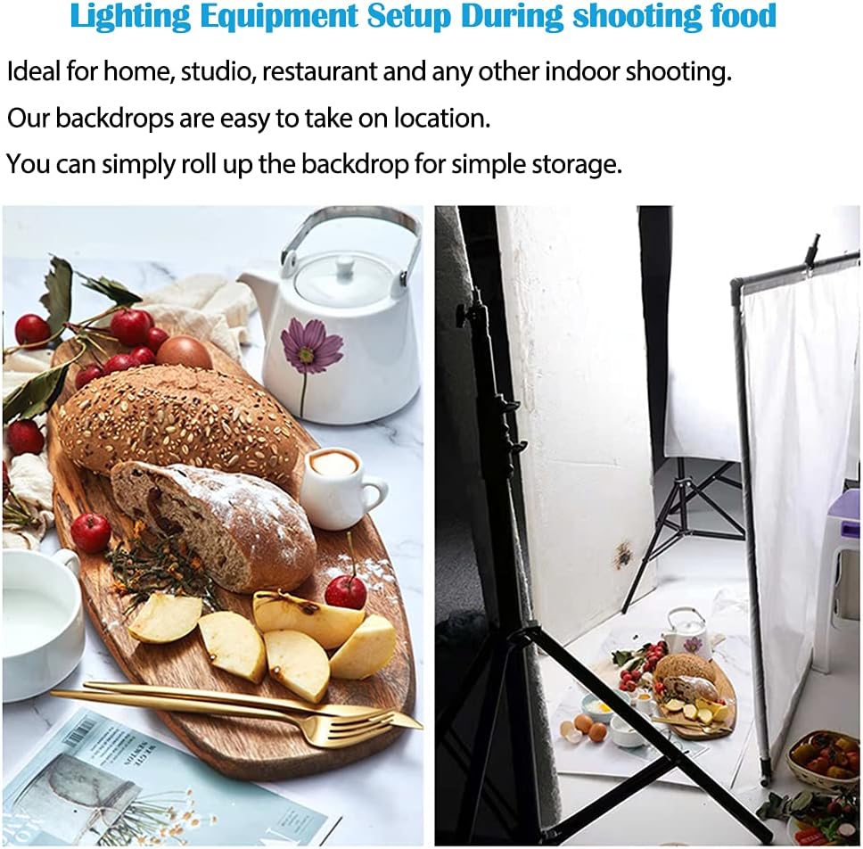 Lebensmittel-Fotografie-Hintergrund-Set, 3-teilig, 54 x 84 cm, flach, doppelseitig, für Fotostudio,