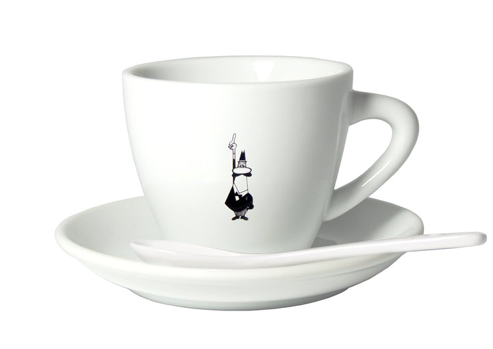 Bialetti Y0TZ099 Tazzina Cappuccino Istituzionale (con Piattino),Porcellana, 1 Stück (1er Pack), Wei