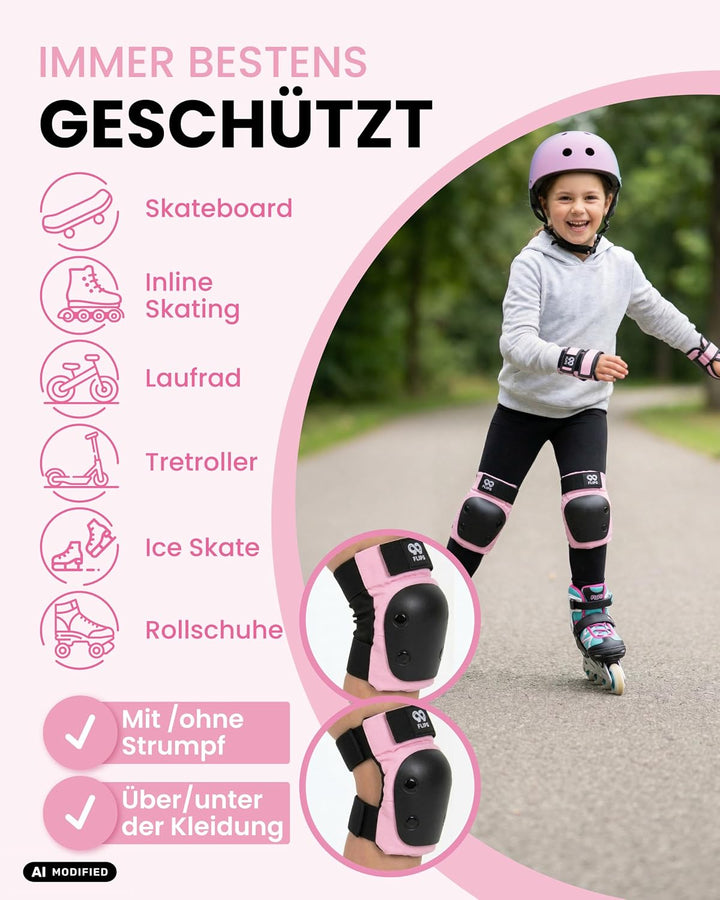 99FLIPS Protektoren Kinder Knieschoner Kinder 3 Jahre - Schoner Inliner Set - Schutzausrüstung - Kni