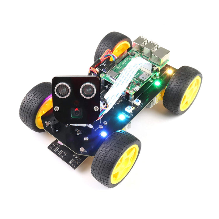 Freenove 4WD Smart Car Kit for Raspberry Pi 4 B 3 B+ B A+, Face Tracking, Line Tracking, Light Traci