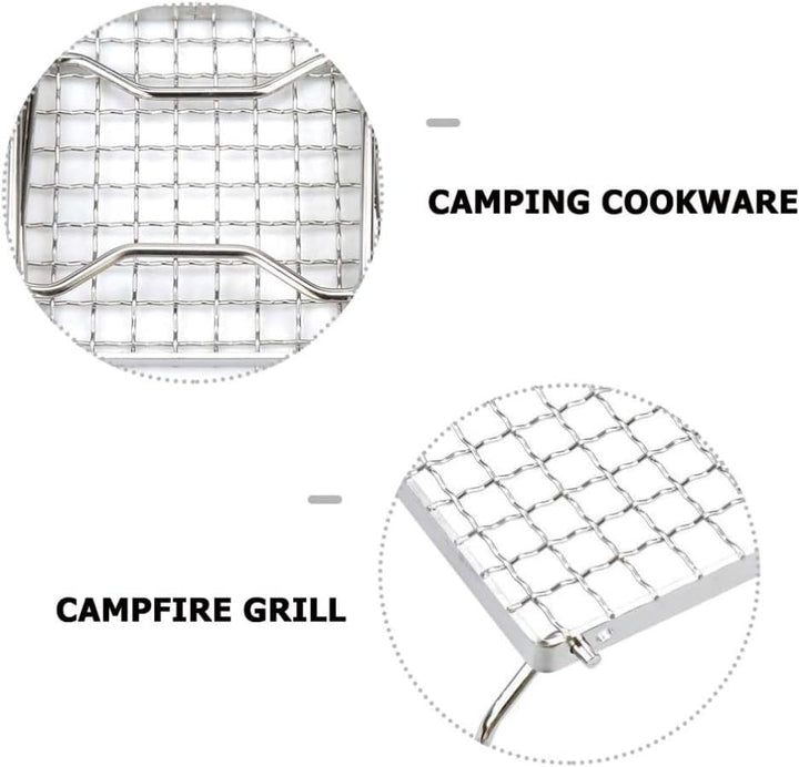 BESPORTBLE Edelstahl Grillgitter Mini Camping Grill Folding Lagerfeuer Grill mit Tragetasche Für Ruc