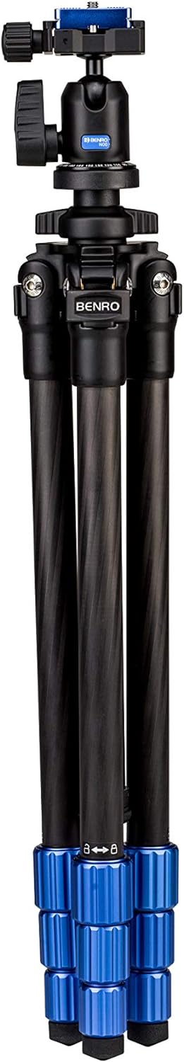 Benro Slim TSL08CN00 Carbon Stativ Kit mit Kugelkopf N00 Schwarz, Blau, Slim