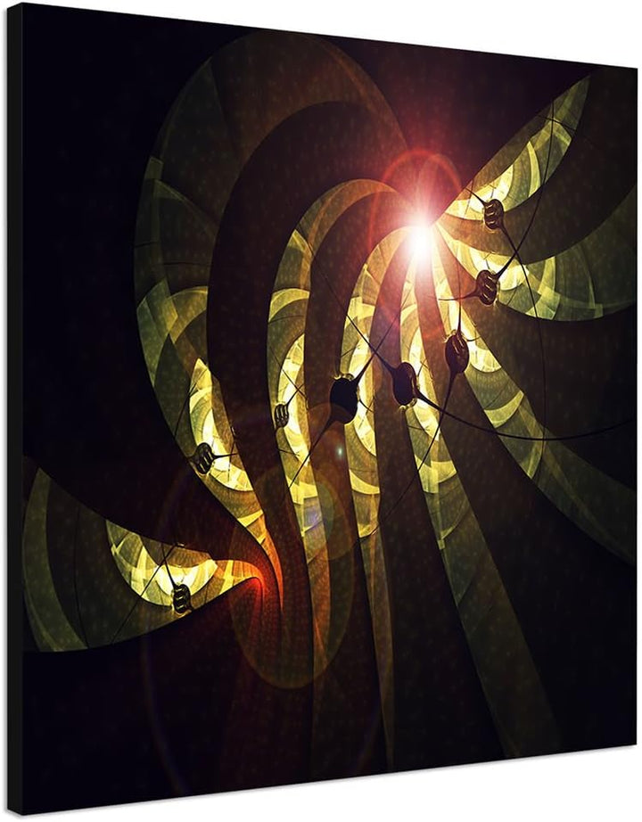 Paul Sinus Art Der Lichtblick - Abstrakt355_60x60cm Bild auf Leinwand Abstraktes Wandbild schwarz gr