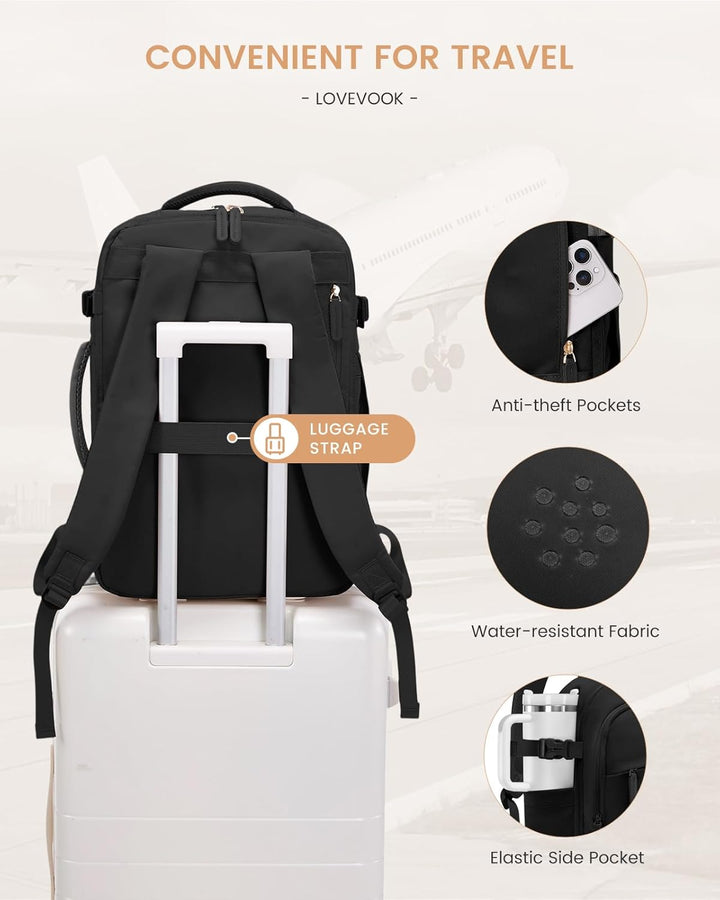 LOVEVOOK Handgepäck Reiserucksack 4 Stück, 40L Rucksack Damen Herren Gross Flugzeug mit Nass- und Tr