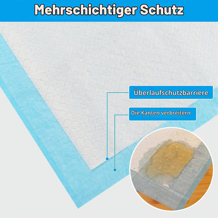 100 Stück PIPI Matten für Hunde und Welpen, 33 × 45cm Trainingspads, Wickelunterlagen Baby Geeignet