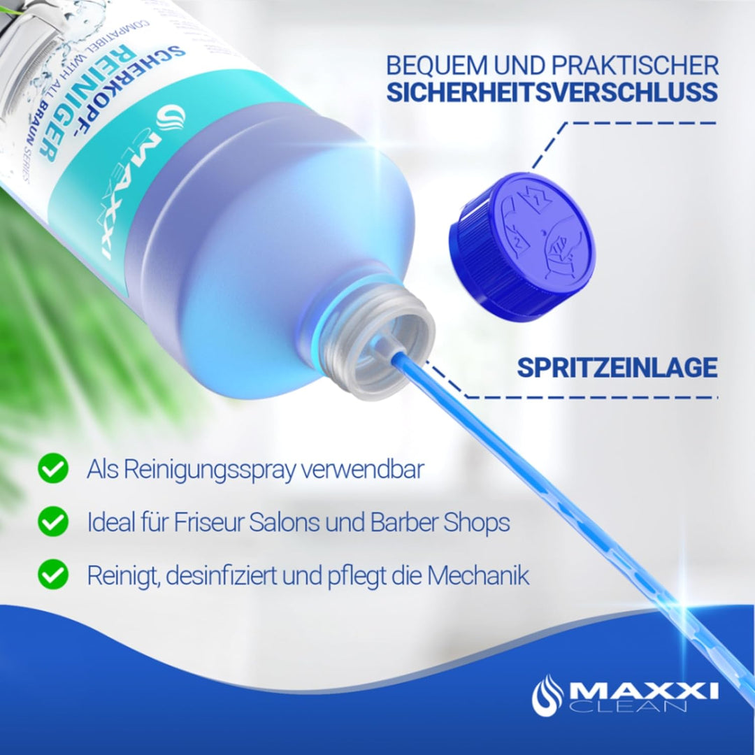 Maxxi Clean | 2x 750 ml Nachfüllflüssigkeit Scherkopfreiniger für Reinigungskartusche | Rasierer Rei