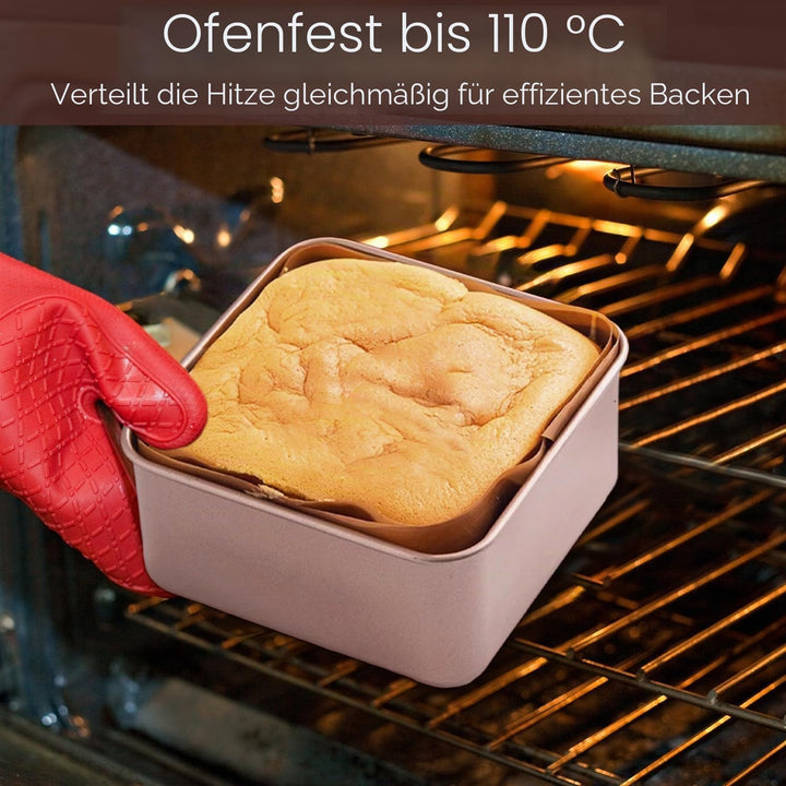 Brotbackform 17cm/21cm/23cm Quadratisch 8cm Tief Kastenform Karbonstahl Antihaftbeschichtung Brotfor