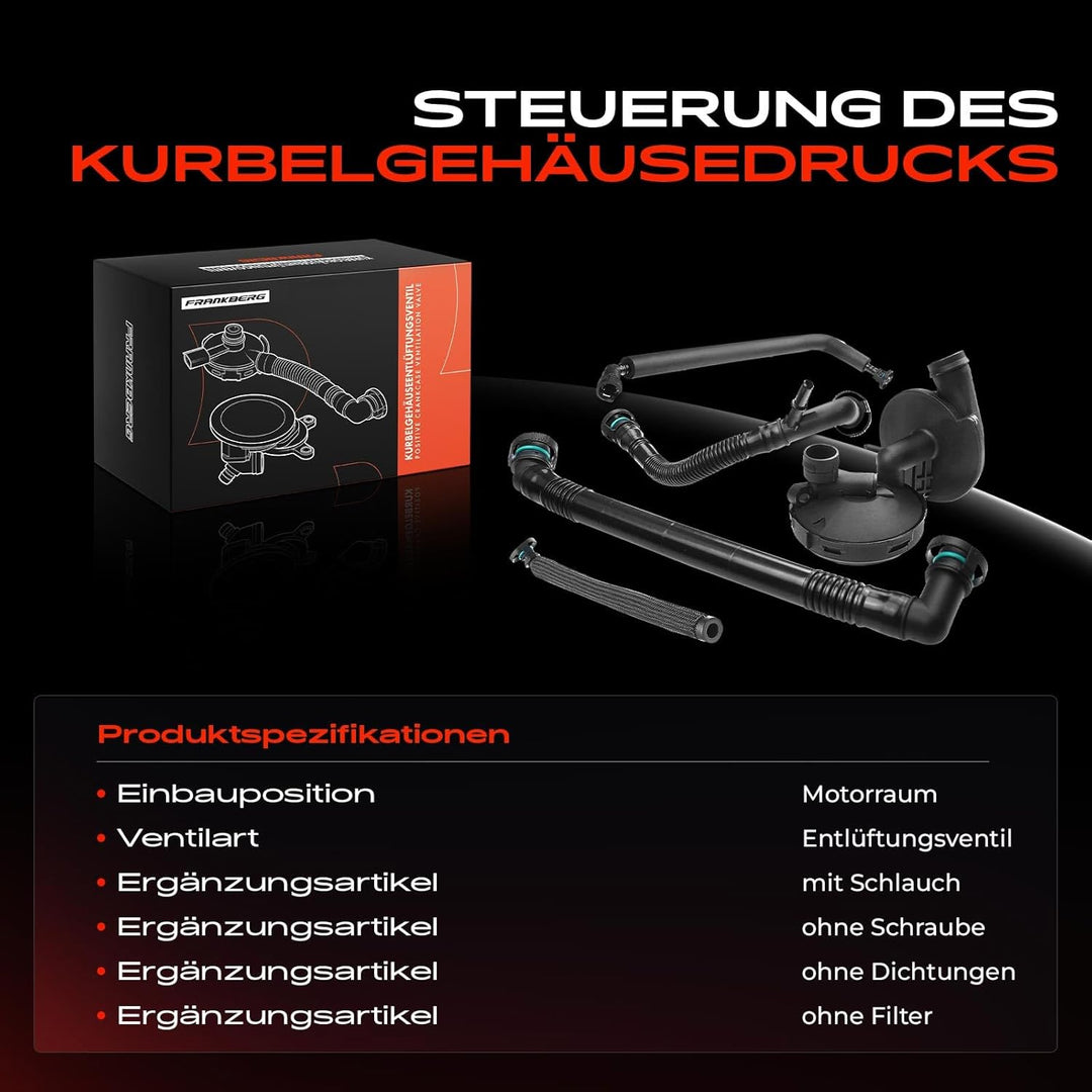 Frankberg Reparatursatz Kurbelgehäuseentlüftung Kompatibel mit 3er E46 320 323 325 328 330 1998-2005