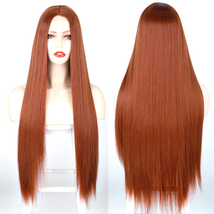 ATAYOU Kupfer Rot Lace Front Perücke Ginger Orange Perücke Für Damen Mit kleinem Spitzen Mittelteil