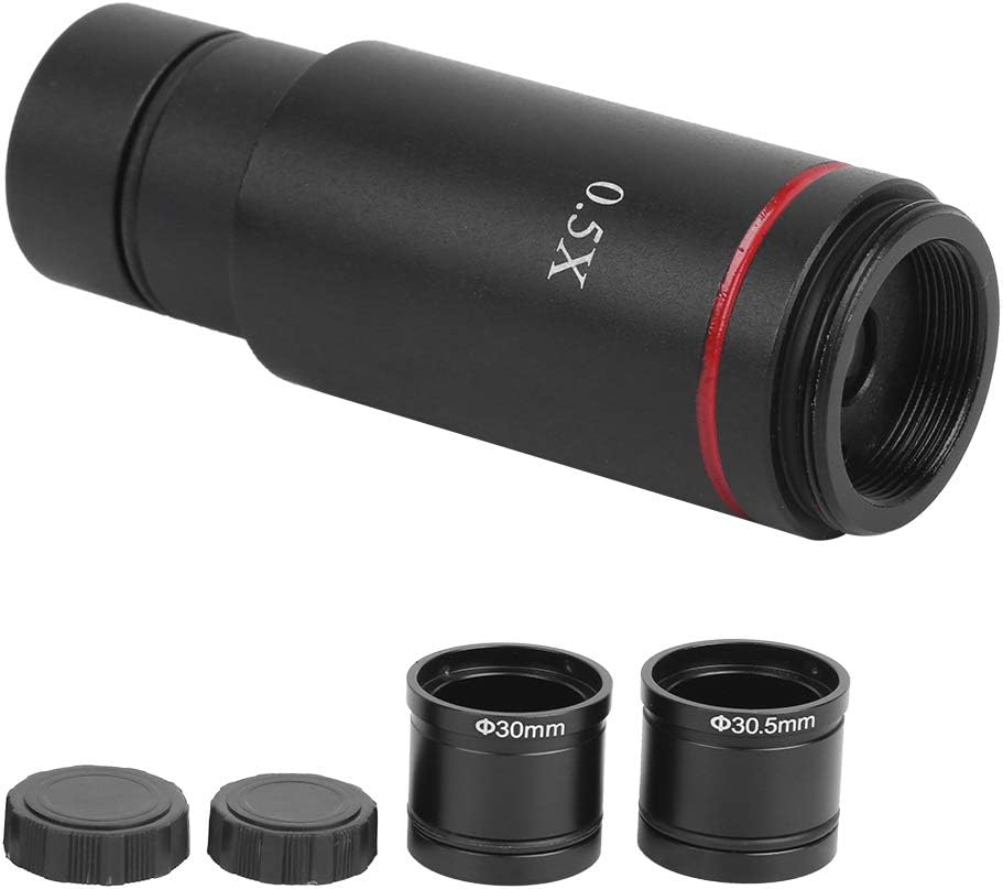 Fafeicy Mikroskop-Kameraadapter mit 0,5X Vergrösserung, C-Mount-Mikroskopkameraadapter, für AmScope