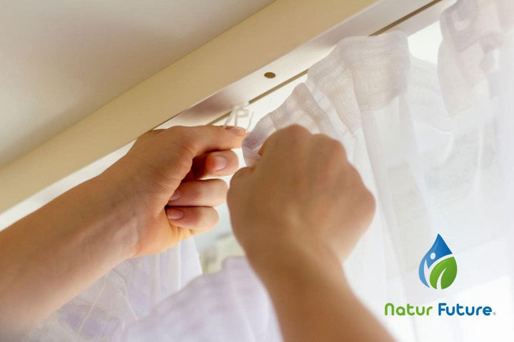 NATUR FUTURE Gardinen Vorhang Store Webstore halbtransparent mit Kräuselband und Bleibandabschluss W