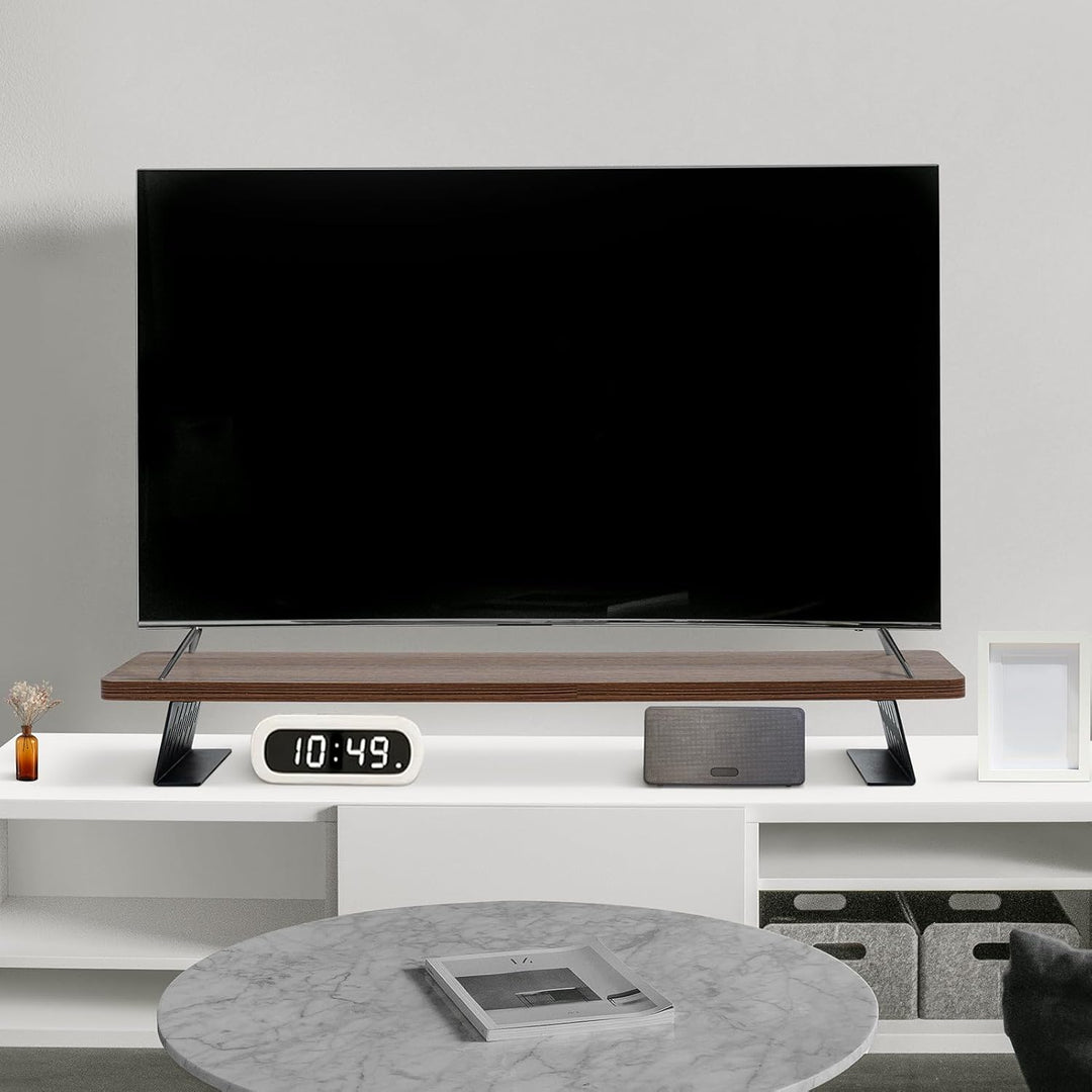80x23.5cm Bildschirmerhöhung für 2 Monitore, Monitorständer Schreibtisch Holz für Computer, TV, Lapt
