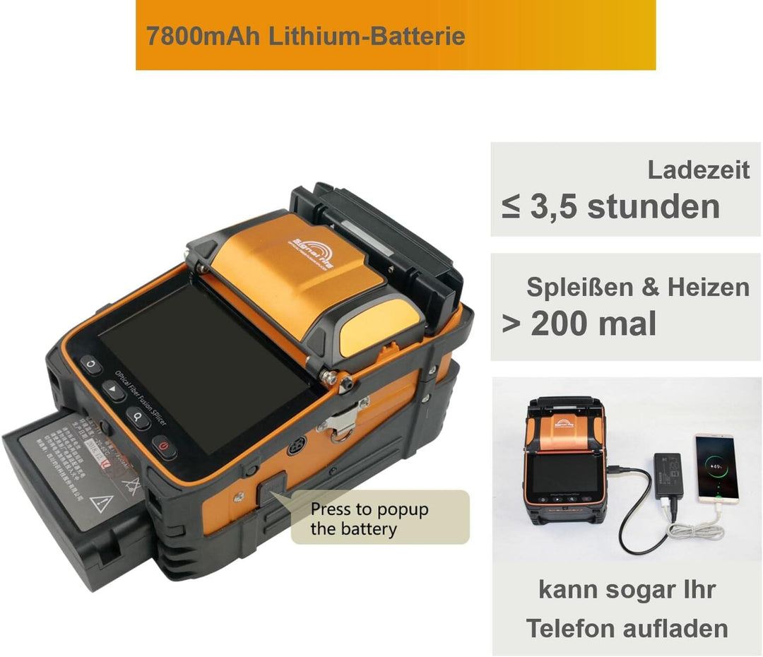 Glasfaser Spleissgerät AI-9 Kernausrichtung Autofokus 5 Sek. Spleissen 15 Sek. Heizung, LWL Spleissg