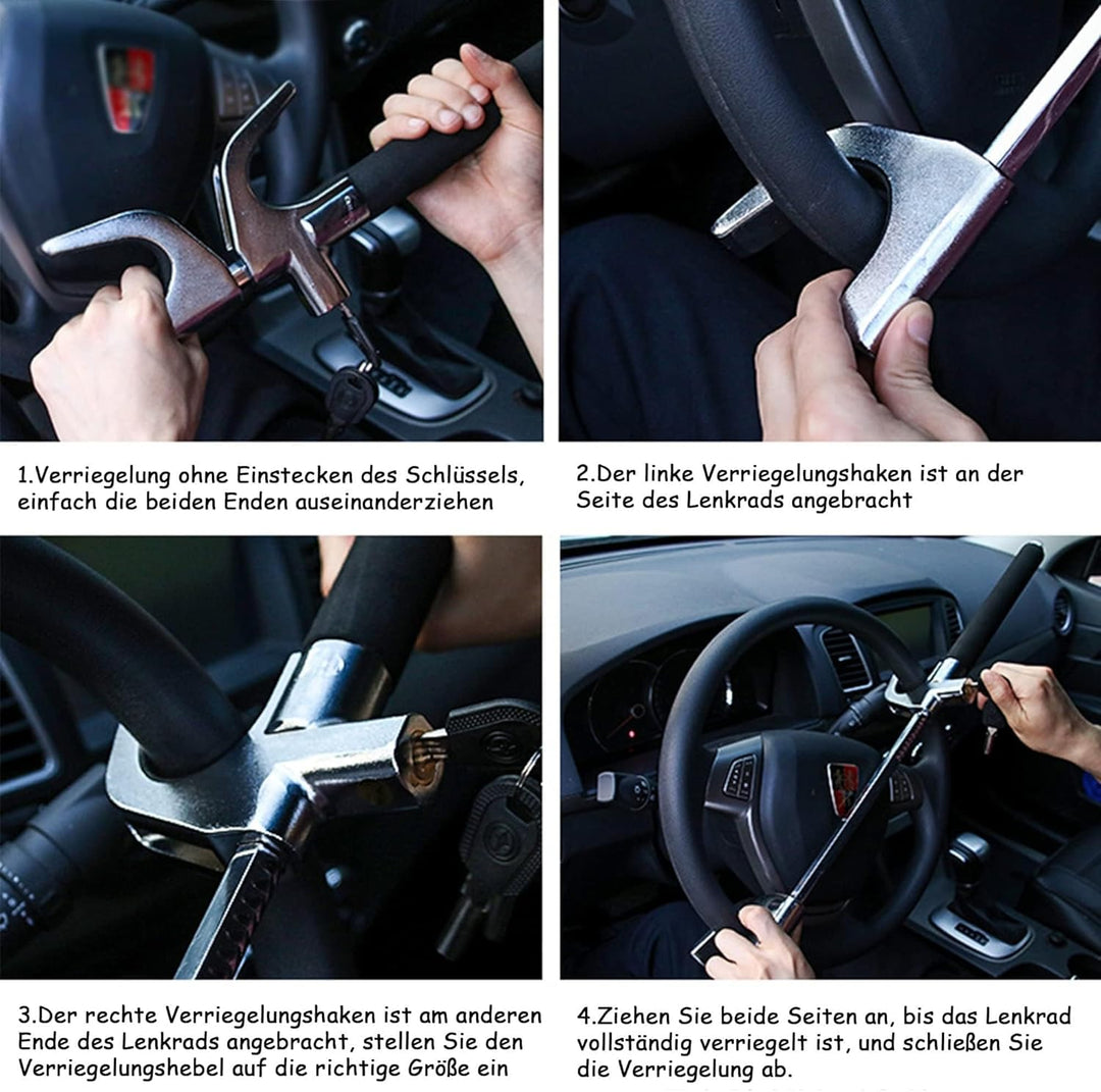 HISports Lenkradkralle,Parkkralle mit Teleskopfunktion,für Diebstahlsicherung Auto, Wohnmobile Lenkr