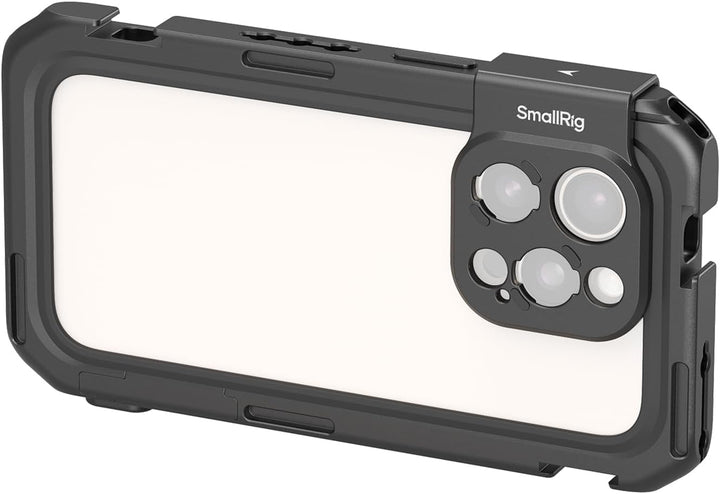 SMALLRIG Mobile Video Cage Basic Edition für iPhone 16 Pro Max mit T-Mount-Objektivrückplatte, TPU-S