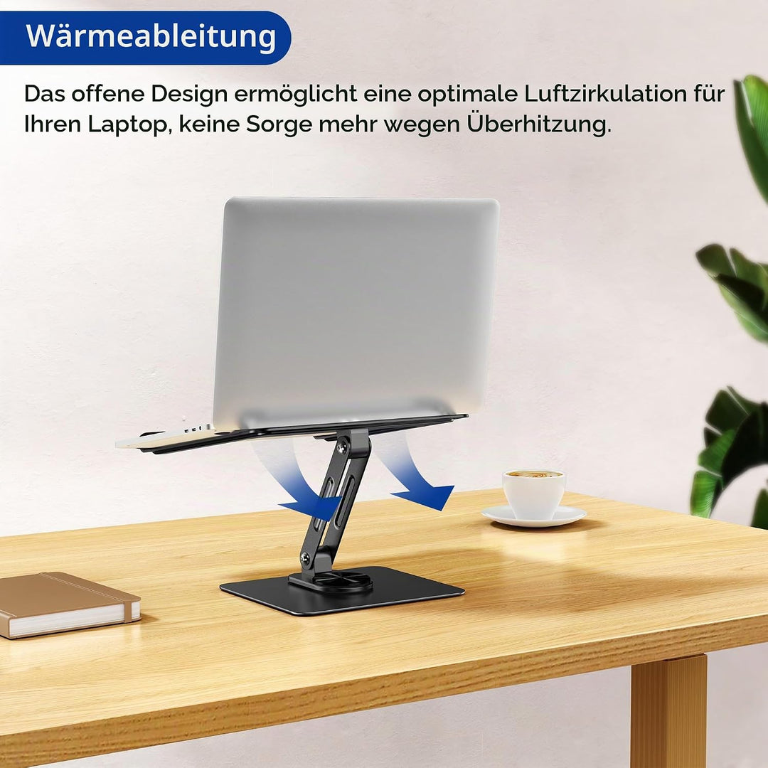 BESIGN LS12 Laptop ständer mit 360 Drehbarer Basis, Verstellbarer ergonomischer Notebook-Ständer, La