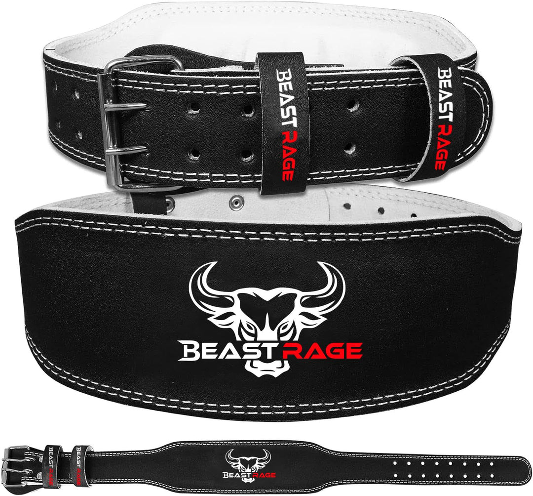 BEAST RAGE Gewichthebergürtel, Leder, strapazierfähig, Fitnessstudio, Bodybuilding, Workout, Trainin