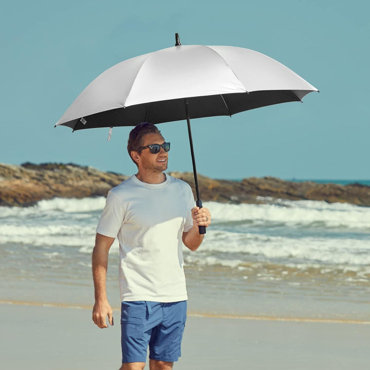 G4Free 54/62 Zoll Golfschirm Regenschirme Silberbeschichtet Sonnenschutz Grosse Winddicht Wasserdich