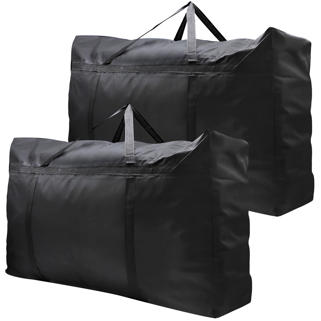 2er Pack 180L Extra Grosse Aufbewahrungstaschen, 600D Oxford Schwere Tragetaschen mit Reissverschlüs