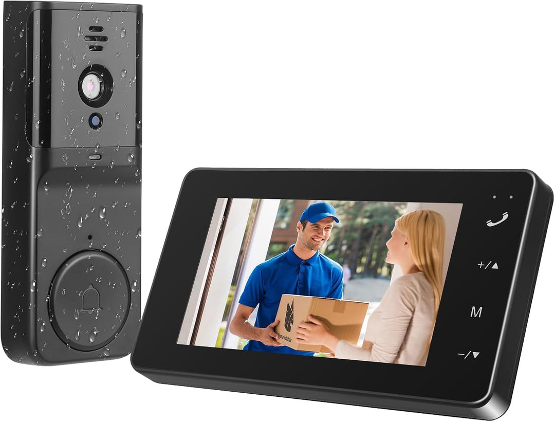 Türklingel mit Kamera Kabellos M17A – Türsprechanlage mit 4.3" IPS Monitor,Ohne WLAN für mehr Sicher