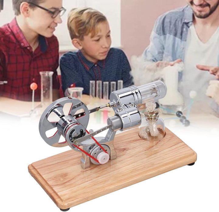 Plplaaoo Heissluft-Stirlingmotor Modell aus Metall mit LED-Licht – Stirling Motor Lernspielzeug &amp; Ge