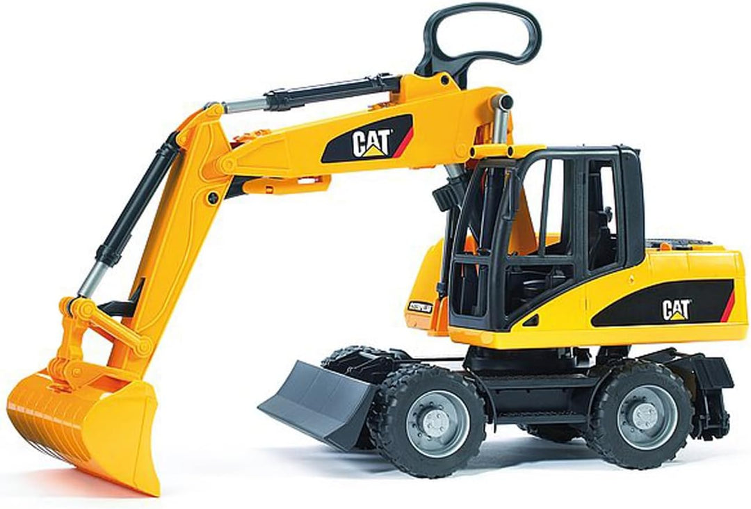 bruder 02445 - Cat Mobilbagger - 1:16 Baustelle Baufahrzeug Löffelbagger Arbeiter bworld Baumaschine