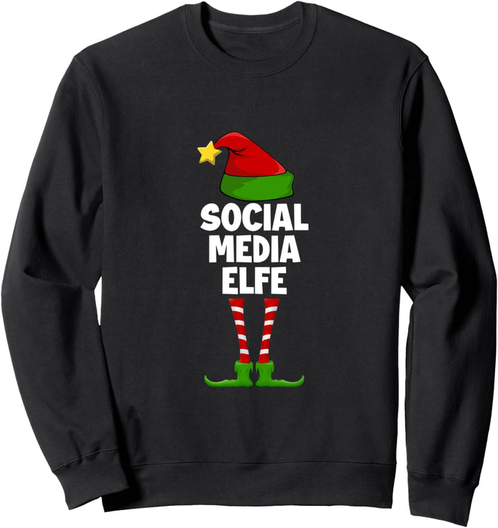 Social Media Elfe Partnerlook Familienoutfit Xmas Weihnachts Sweatshirt