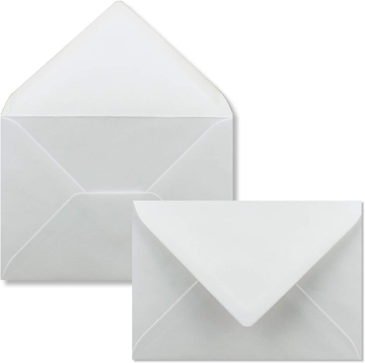 100x Briefumschläge DIN C6-11,2 x 16 cm - mit Nassklebung - Farbe: Weiss - Grammatur: 90 Gramm pro m