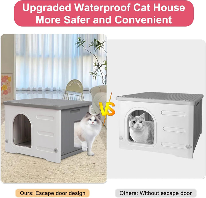 Katzenhäuser für Indoor-Katzen Kunststoff verwildert Outdoor-Katzenhaus Welpenunterkunft für kleine