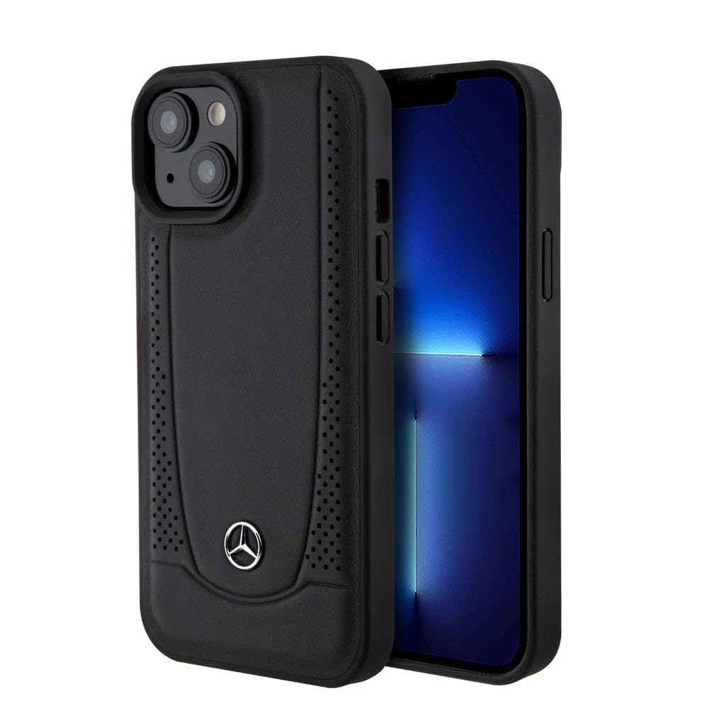 Mercedes MEHCP15SARMBK Hülle für iPhone 15 6.1" Schwarz hardcase Leather Urban