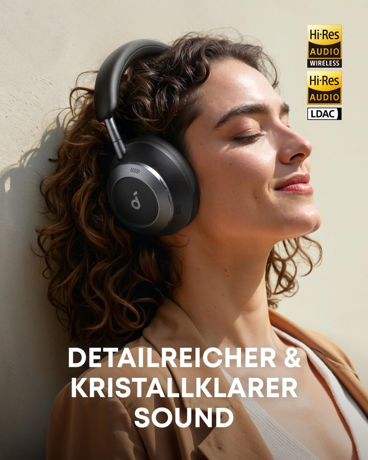 soundcore by Anker Space One Pro Kabellose Kopfhörer, Adaptives aktives Noise Cancelling, 6 Mikros,