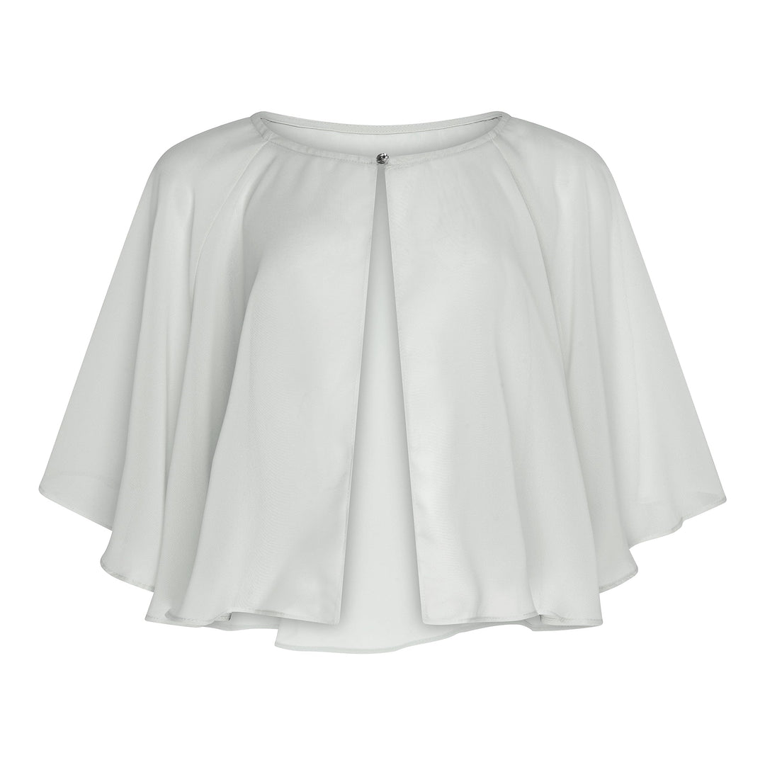 Bolerose weich Hochzeit Umhängetuch Abend Durchsichtiges Chiffon Überwurf Umhang Schultertuch Silber