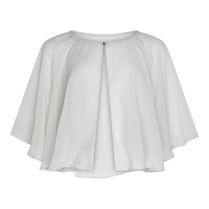 Bolerose weich Hochzeit Umhängetuch Abend Durchsichtiges Chiffon Überwurf Umhang Schultertuch Silber