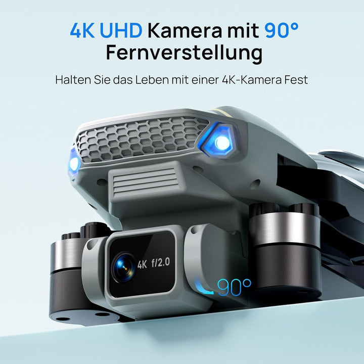 Ameta Drohne mit Kamera 4K für Erwachsene, S20 Lite FPV Drone für Anfänger, RC Quadrocopter mit Bürs