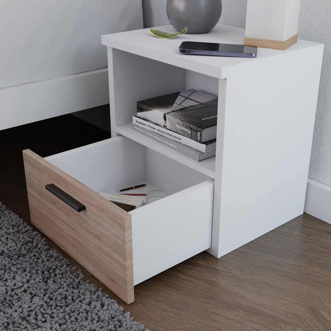 Home Glow Nachttische, Nachttischschubladen, Nachttischschrank, 1 Schublade, Beistelltisch mit Ablag