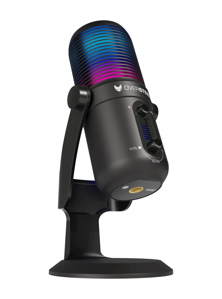 Oversteel - Elinvar USB-Gaming-Mikrofon, Nieren- und Kugelcharakteristik mit Arm und Ständer, RGB-Be