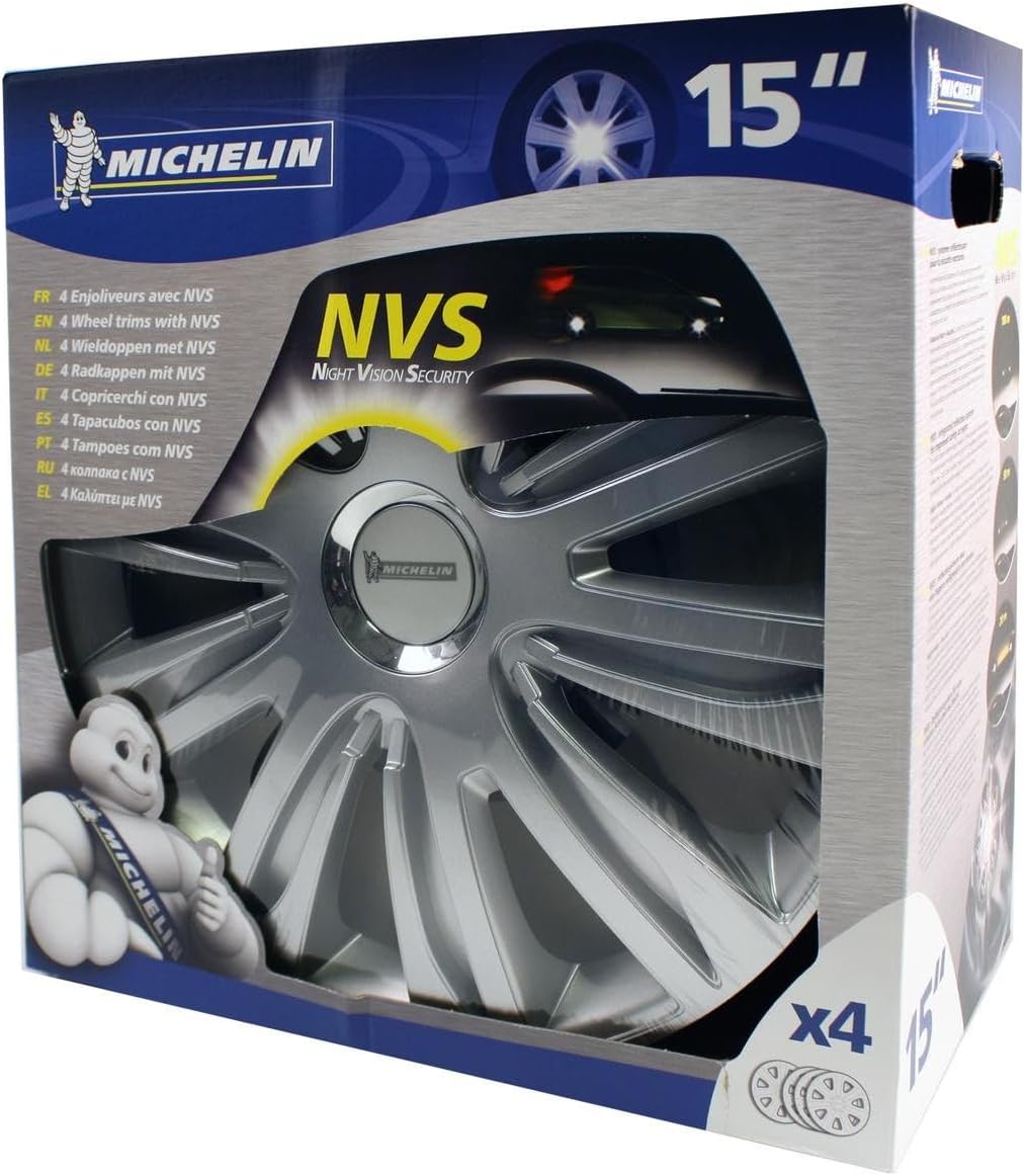 Michelin 009110 Radzierblenden 15 Zoll NVS 42, Chrom, 4 Stück 15" zoll, 15" zoll