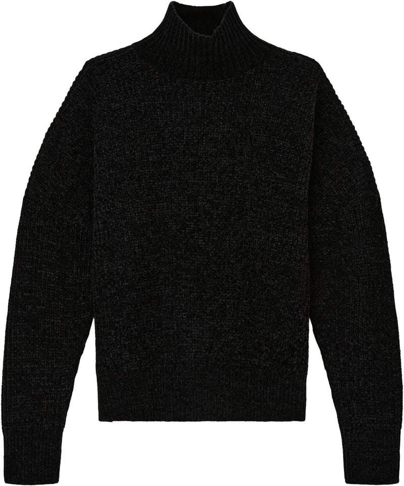 s.Oliver Mädchen Pullover mit Stehkragen und Rippstruktur 152 Schwarz, 152 Schwarz